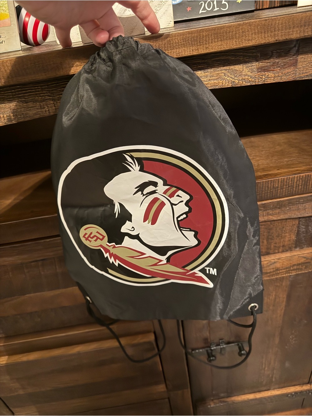 Florida State Seminoles Black Drawstring Backpack - Team Logo